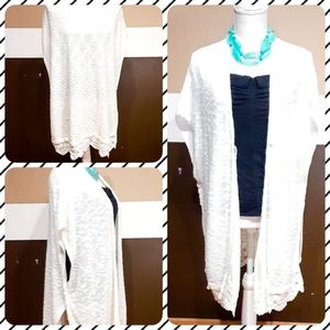 White short sleeve cardigan